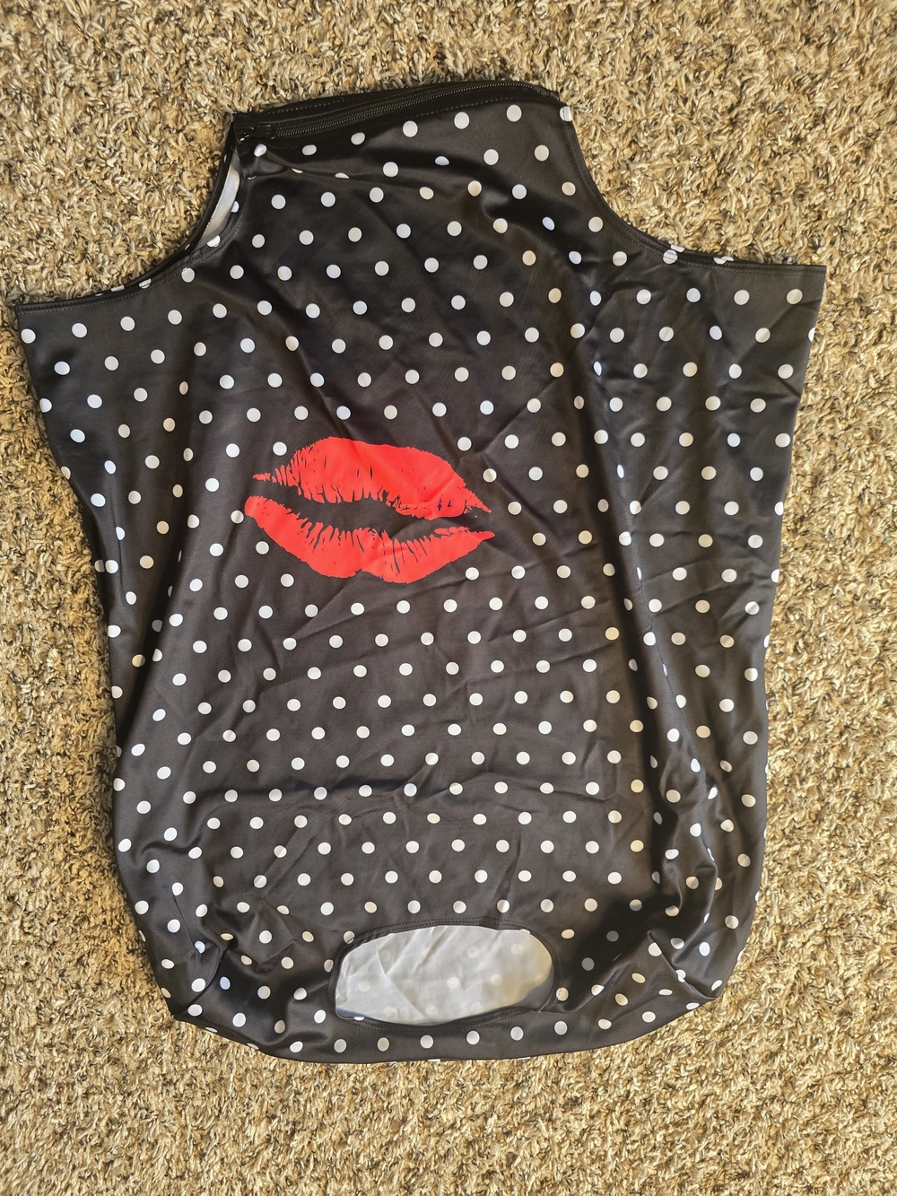 Explore Land Polka Dot Luggage Cover Size M – Red Lips Kiss Print Suitcase Prote